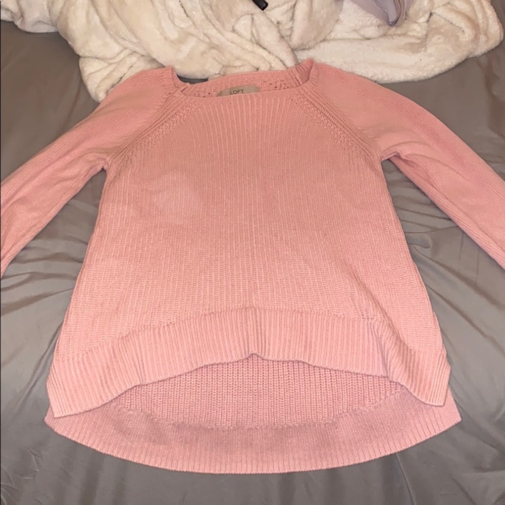 LOFT knot sweater. light pink. lightly worn.